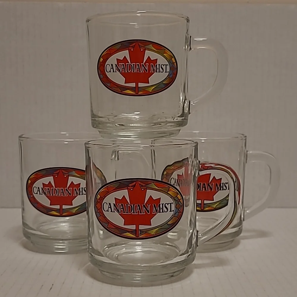 Set of 4 Vintage Canadian Mist Whiskey Mugs